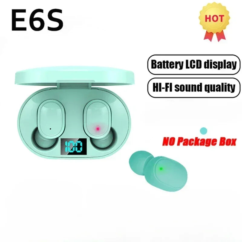 Écouteurs sans Fil Bluetooth E6S – TWS (True Wireless Stereo) avec Boîtier de Charge