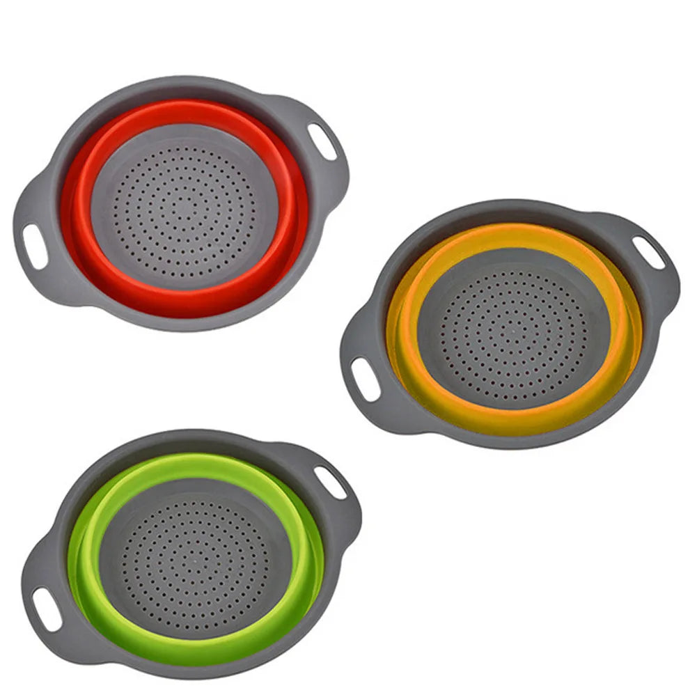 Panier de Vidange Pliant en Silicone – Passoire et Egouttoir Pliable pour Fruits et Légumes
