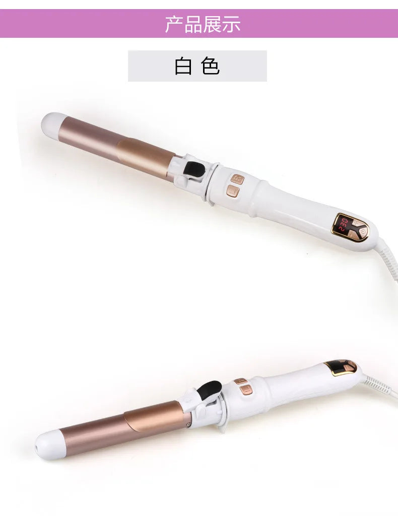 Bigoudi électrique automatique 1.1 pouces fer à friser rotatif avec affichage LED baguette à friser à chauffage rapide