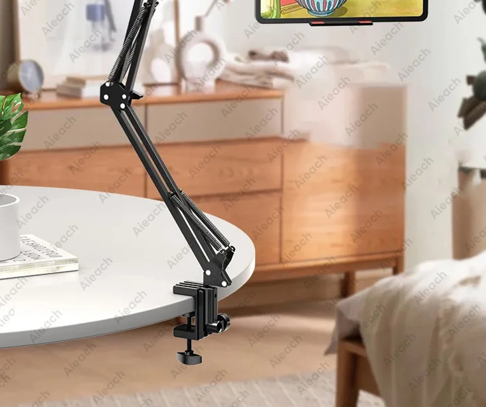 Support de Tablette et Téléphone pour Lit – Bras Métallique 90 cm Rotatif 360°