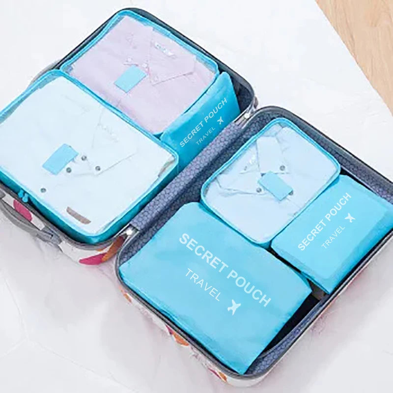 Ensemble de 6 Sac d'Espacement avec Fermeture Eclair, Grande Capacité, Pour Bagages, Vêtements