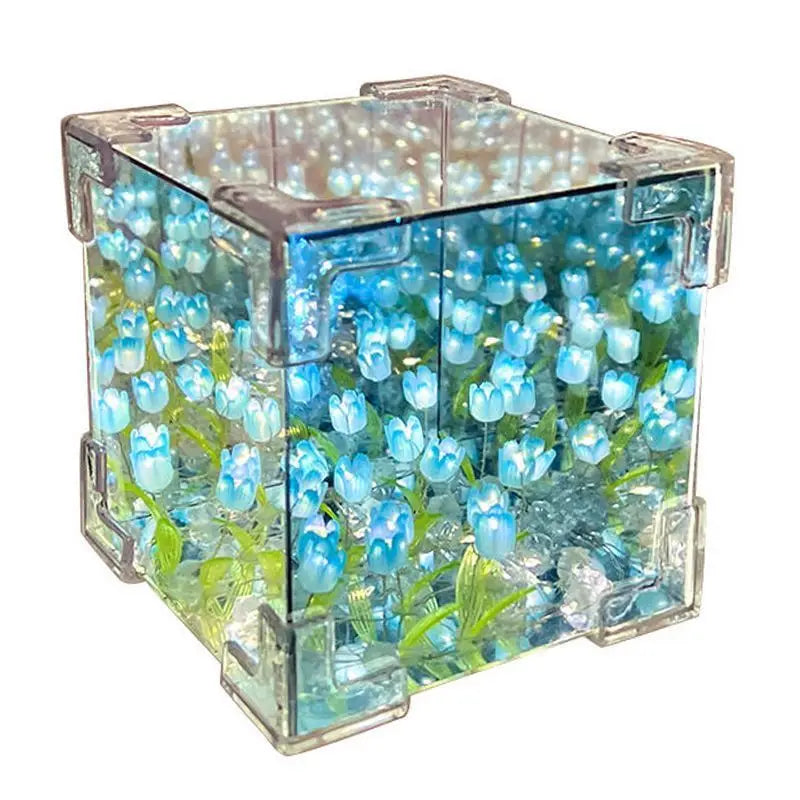 Lampe de Nuit DIY Cube – Fleur de Tulipe à Monter Soi-Même