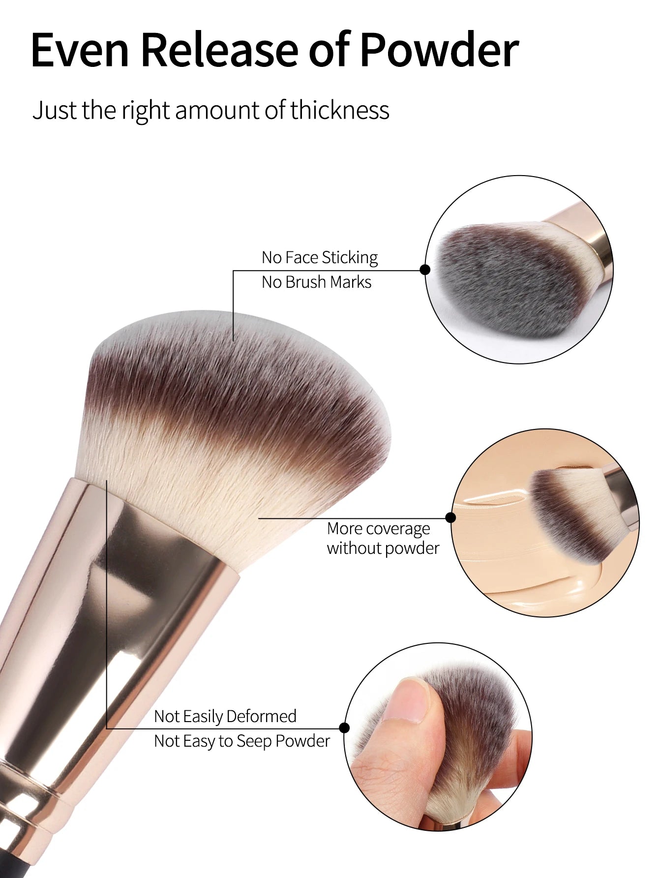 Ensemble de Pinceaux de Maquillage de Base – 4 Pièces avec Boîte