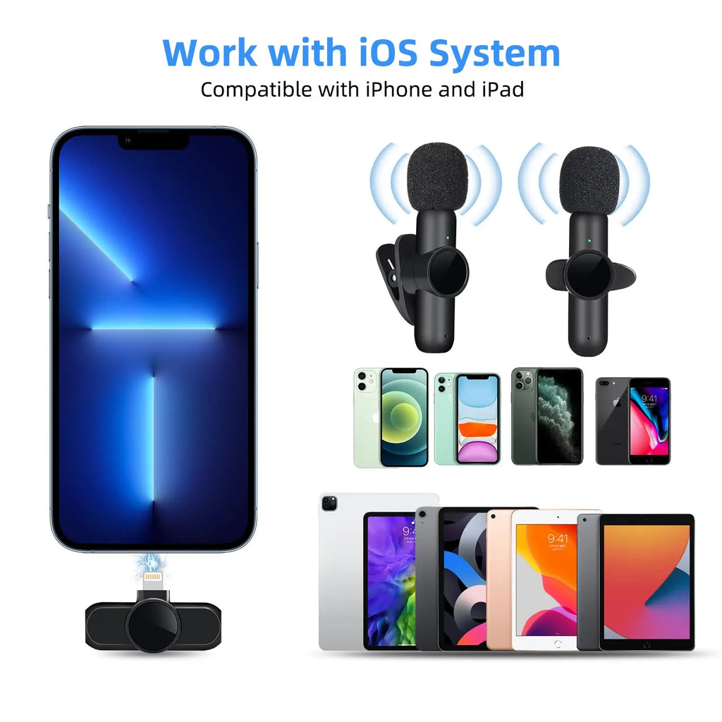 Microphone Lavallière sans fil 2.4G – Audio et Vidéo Haute Qualité