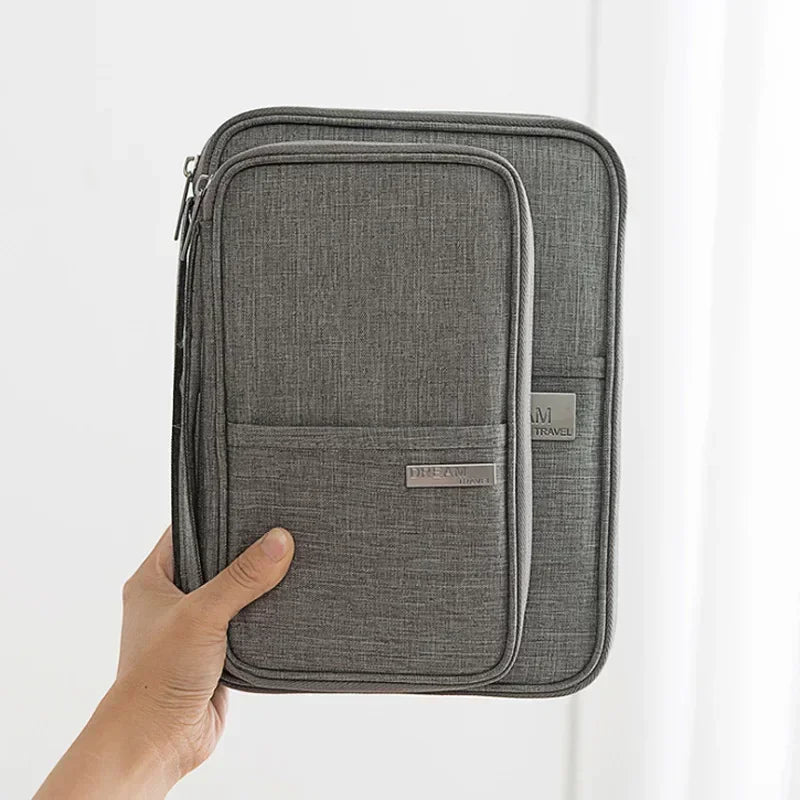 Women Travel Passport Holder Cover Case Organizer Multi-Function Men Waterproof Family Document Organizer Travel Accessories Bag