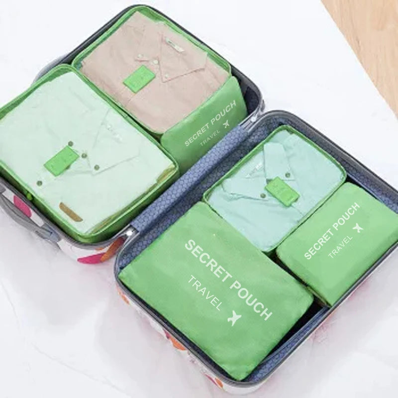Ensemble de 6 Sac d'Espacement avec Fermeture Eclair, Grande Capacité, Pour Bagages, Vêtements