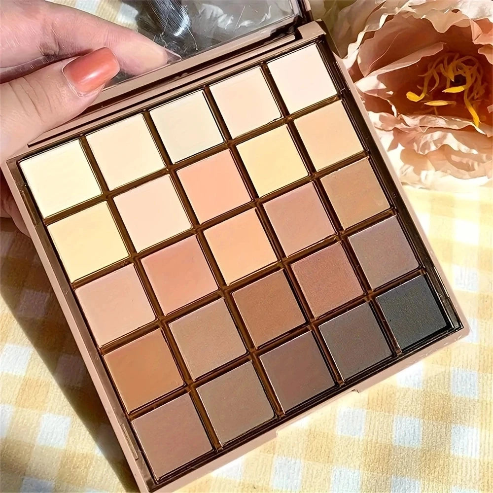 Palette de Fards à Paupières 25 Couleurs – Tons Café, Chocolat & Neutres Naturels