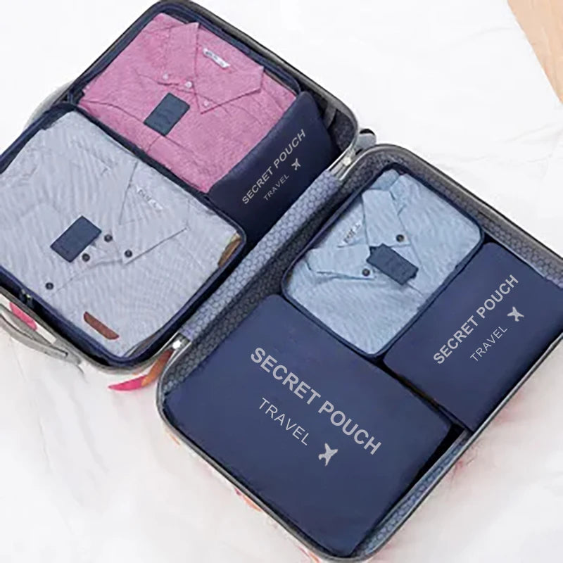 Ensemble de 6 Sac d'Espacement avec Fermeture Eclair, Grande Capacité, Pour Bagages, Vêtements