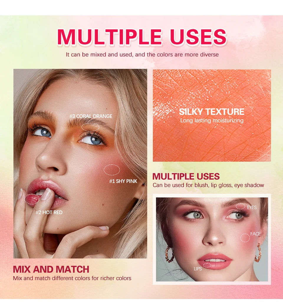 PixiBlush – Blush en Stick Model Coréen Mat, Imperméable & Longue Durée