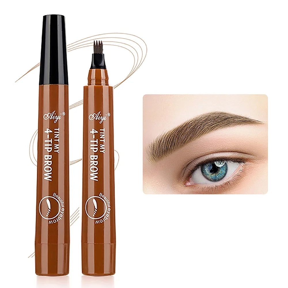 Stylo à Sourcils 4 Pointes Fendues – Maquillage Précis et Durable