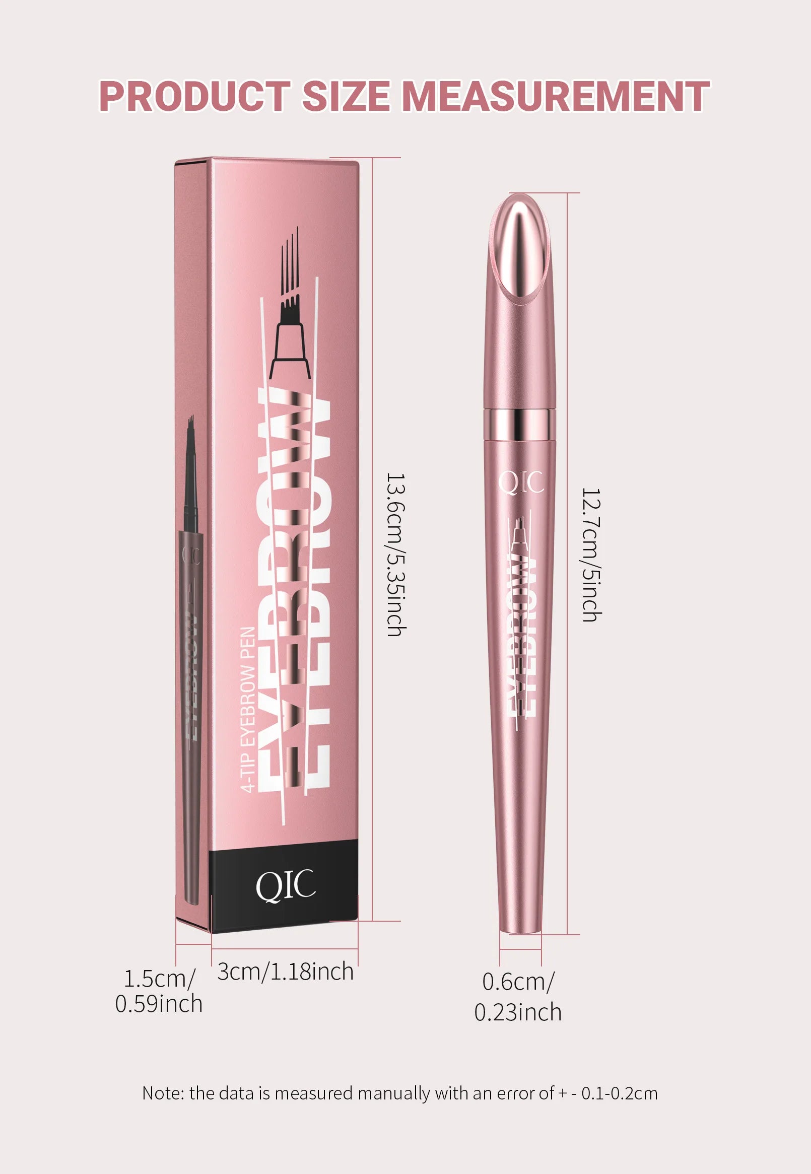 Crayon à Sourcils Magique 4 Fourchettes – Microblading 3D, Imperméable & Couleur Naturelle
