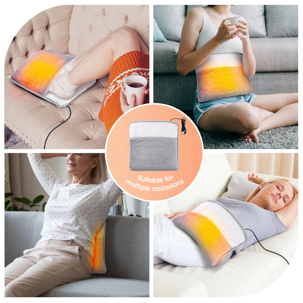 Coussin Chauffant Électrique pour Pieds – Alimenter par USB, Peluche Douce et Lavable