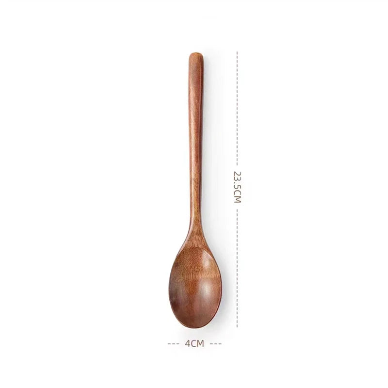 Cuillères en Bois Naturel Solide – Ustensiles de Cuisine Écologiques et Durables