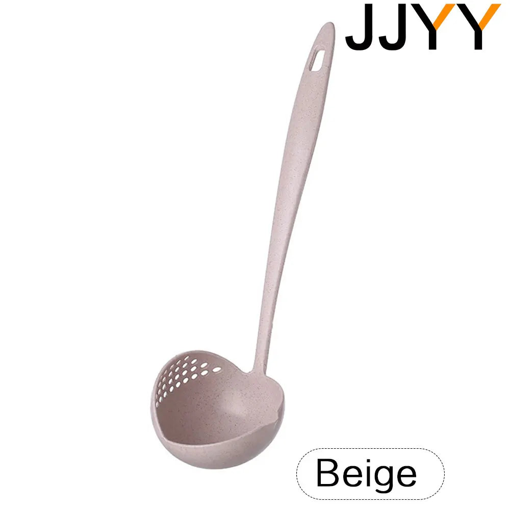 Cuillère de Cuisine 2 en 1 – Passoire Longue Manche & Filtre en Plastique