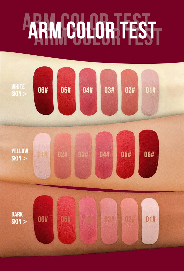 Rouge à Lèvres Liquide Satin Velours – Anti-Adhésif, Imperméable & Longue Durée