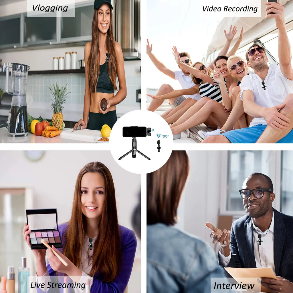 Microphone Lavallière sans fil 2.4G – Audio et Vidéo Haute Qualité