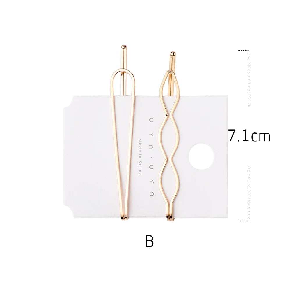 Korea Simple Metal Hair Clips for Women Geometric Rhombus Gold Silver Color Hairpins Hair Accessories Barrettes Clips