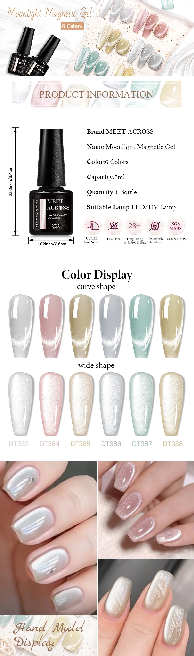 Vernis à Ongles Gel UV/LED à effet Magnétique, Effet Œil de Chat 7ml