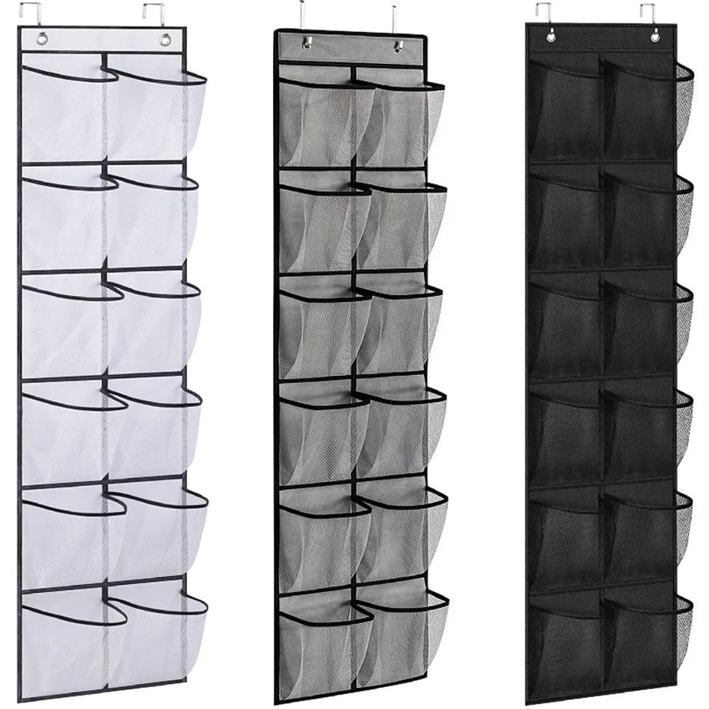 Organisateur de Chaussures Suspendu 12 Poches – Rangement Portable Transparent
