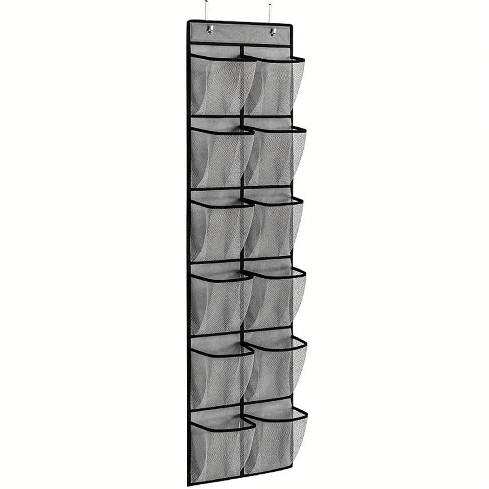 Organisateur de Chaussures Suspendu 12 Poches – Rangement Portable Transparent