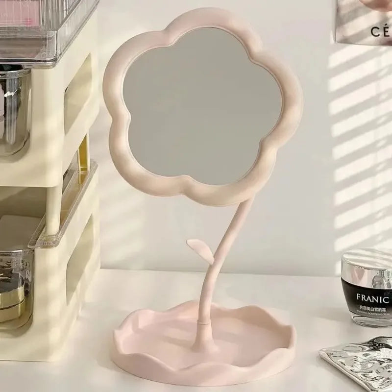 Miroir de Bureau Créatif à Fleurs – Décoratif pour Chambre et Dortoir