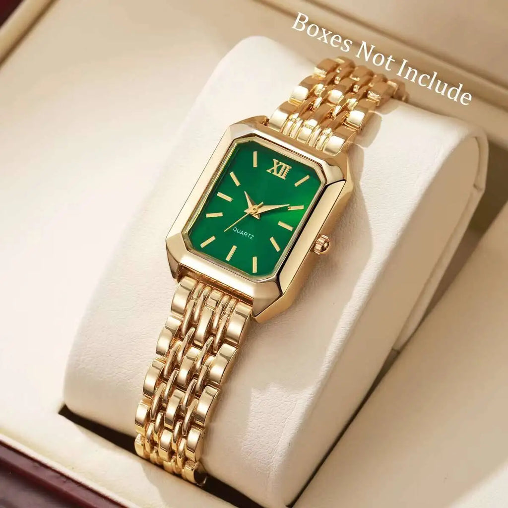 Montre à Quartz Rectangulaire pour Femmes – Bracelet Analogique de Luxe