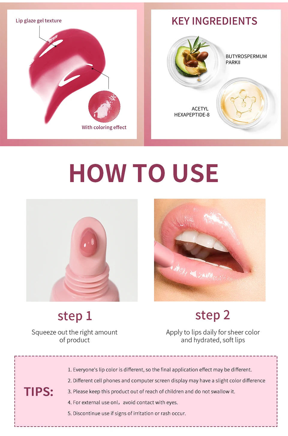 Huile à Lèvres Miroir 10ml - Multichoix