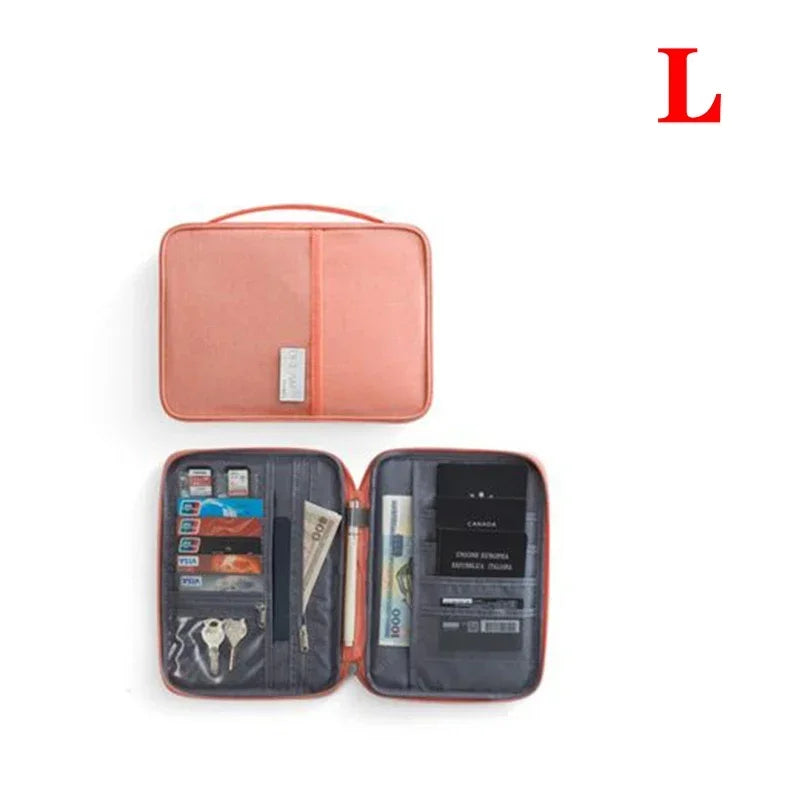 Women Travel Passport Holder Cover Case Organizer Multi-Function Men Waterproof Family Document Organizer Travel Accessories Bag