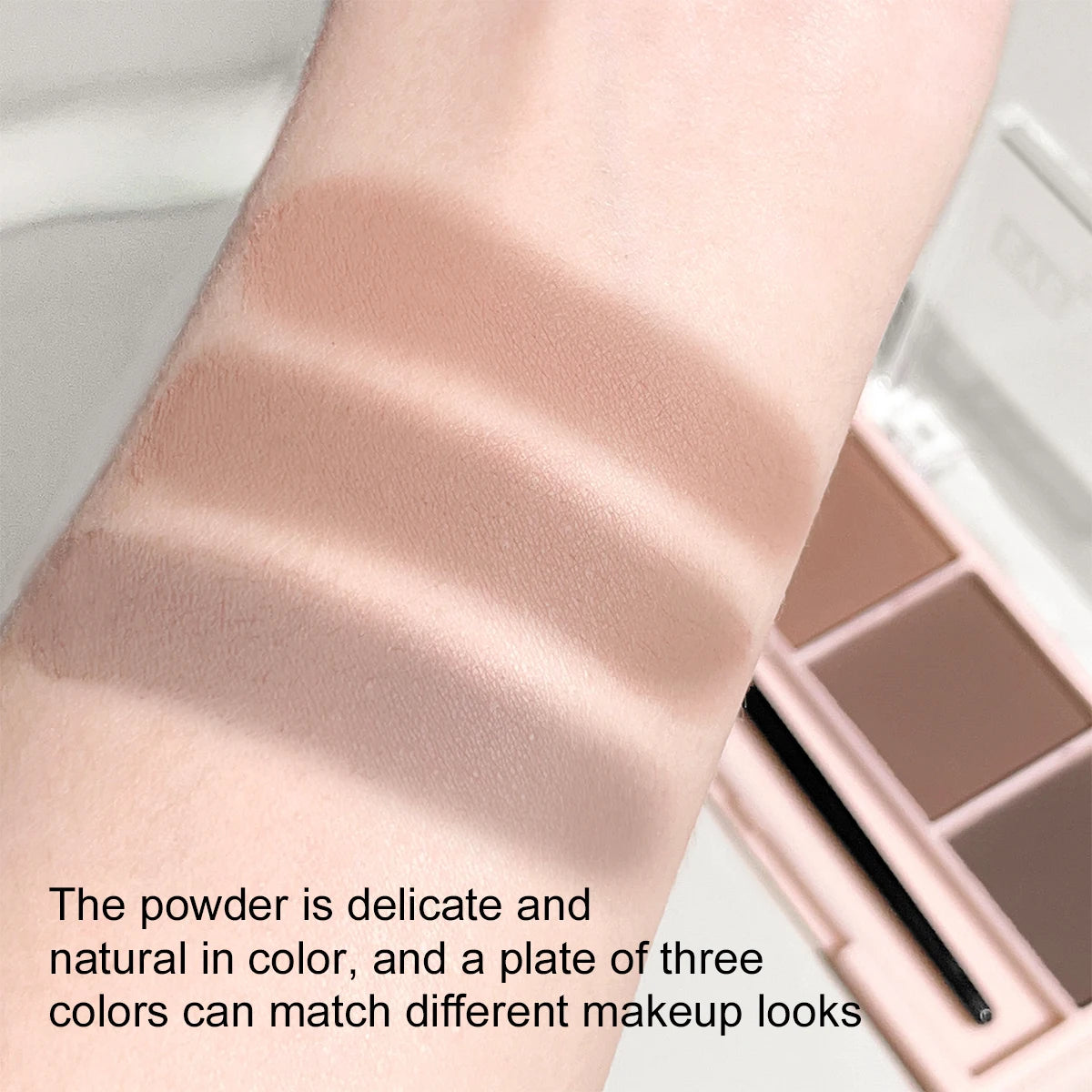 Ensemble de Poudre à Sourcils 3 Couleurs avec Pinceau