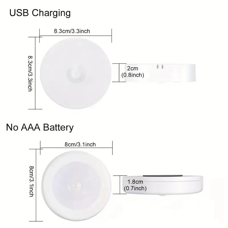Veilleuse LED avec Détecteur de Mouvement – Sans Fil & Rechargeable par USB