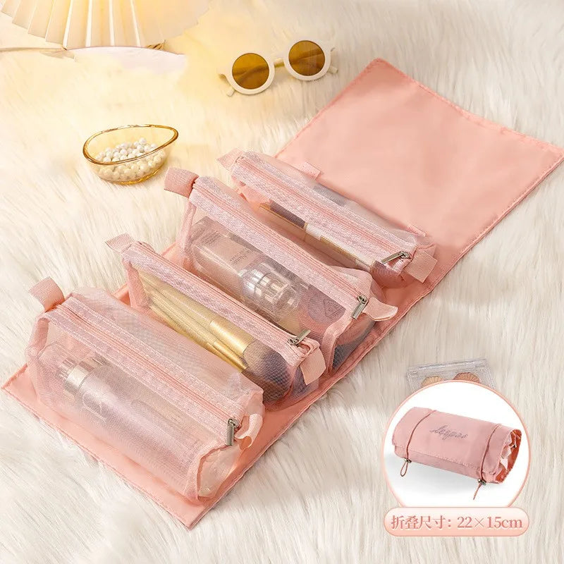 Trousse de Beauté Détachable 4 en 1 – Grande Capacité, Pliable et Portable pour Voyage et Déplacement