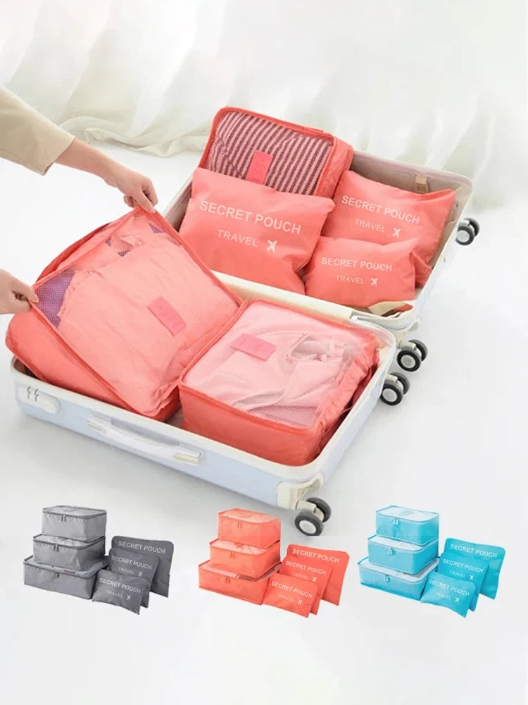 Ensemble de 6 Sac d'Espacement avec Fermeture Eclair, Grande Capacité, Pour Bagages, Vêtements
