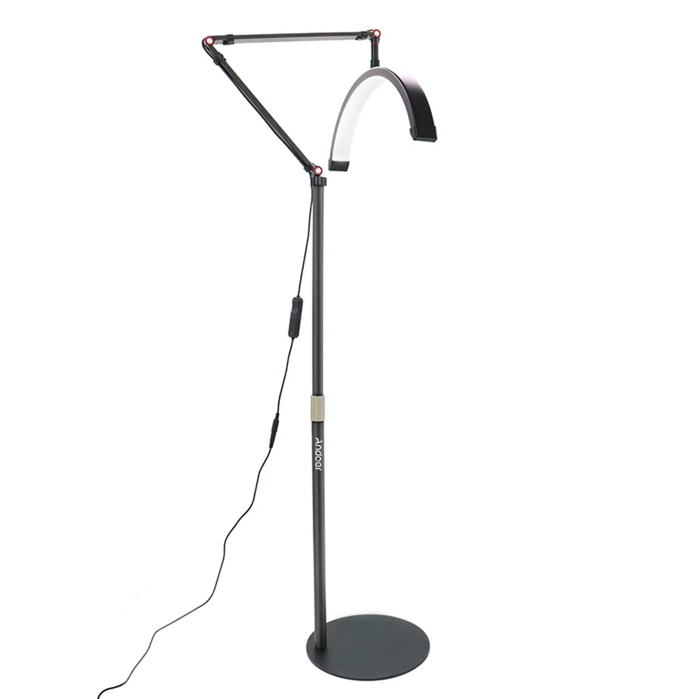 Lumière LED sur pied 20 W en forme de demi-lune, éclairage d'appoint réglable