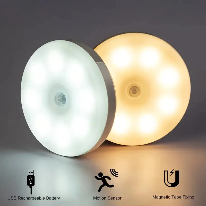Veilleuse LED avec Détecteur de Mouvement – Sans Fil & Rechargeable par USB