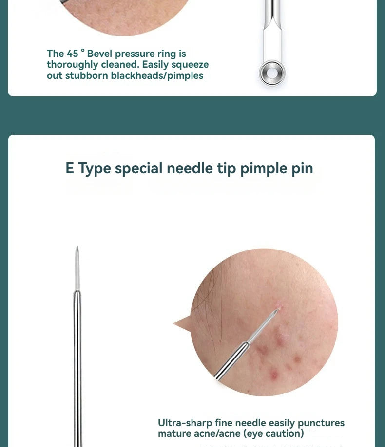 Kit D'Outils Pour Points Noirs, Nettoyant De Pores, Crochets Et Dissolvants De Boutons, Soins De La Peau, Non Parfumé, 4 Pièces/Ensemble
