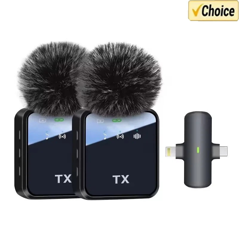 Microphone 3 en 1 sans Fil – Compatible avec iPhone/Android (Microphone + Enregistreur + Haut-parleur)