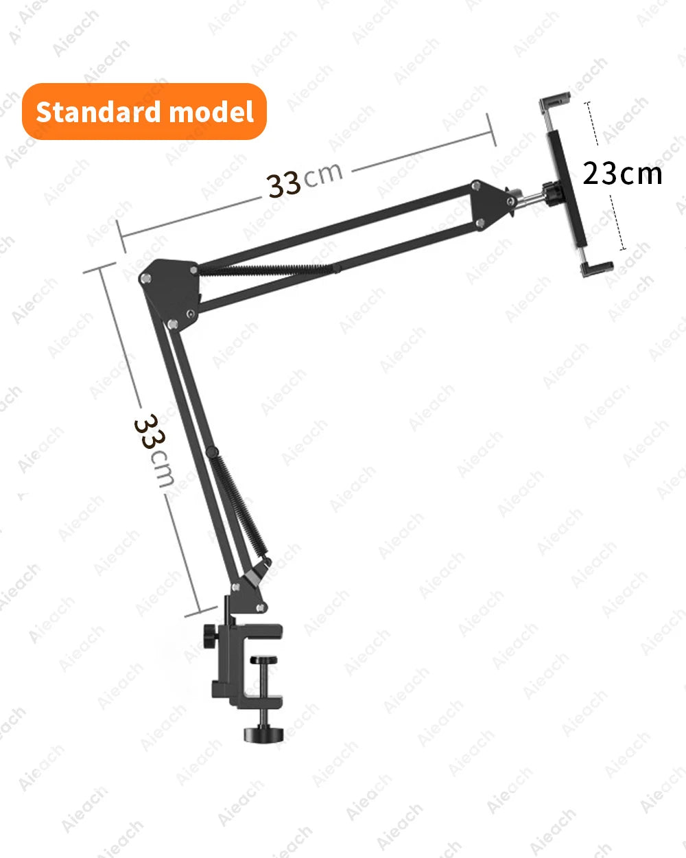 Support de Tablette et Téléphone pour Lit – Bras Métallique 90 cm Rotatif 360°