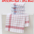 Large Plaid Kitchen Dish Towels Absorbent Tea Towels Soft and Reusable Cleaning Cloths Quick Drying Dish Rags for Washing Dishes