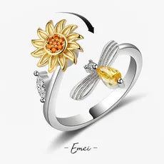 Bague Spinner Trèfle de Luxe – Anti-Stress Couleur Or 18K