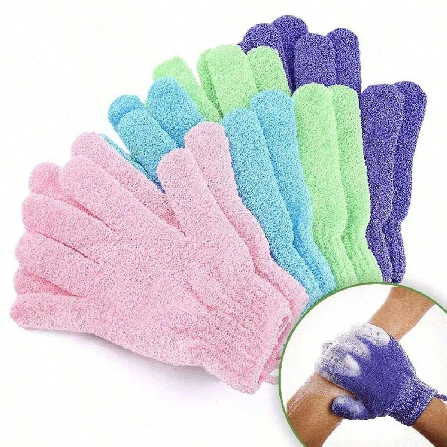 Gants de Douche Exfoliants Réversibles – Gommage Corporel et Nettoyage du Dos, Accessoire de Bain Pratique