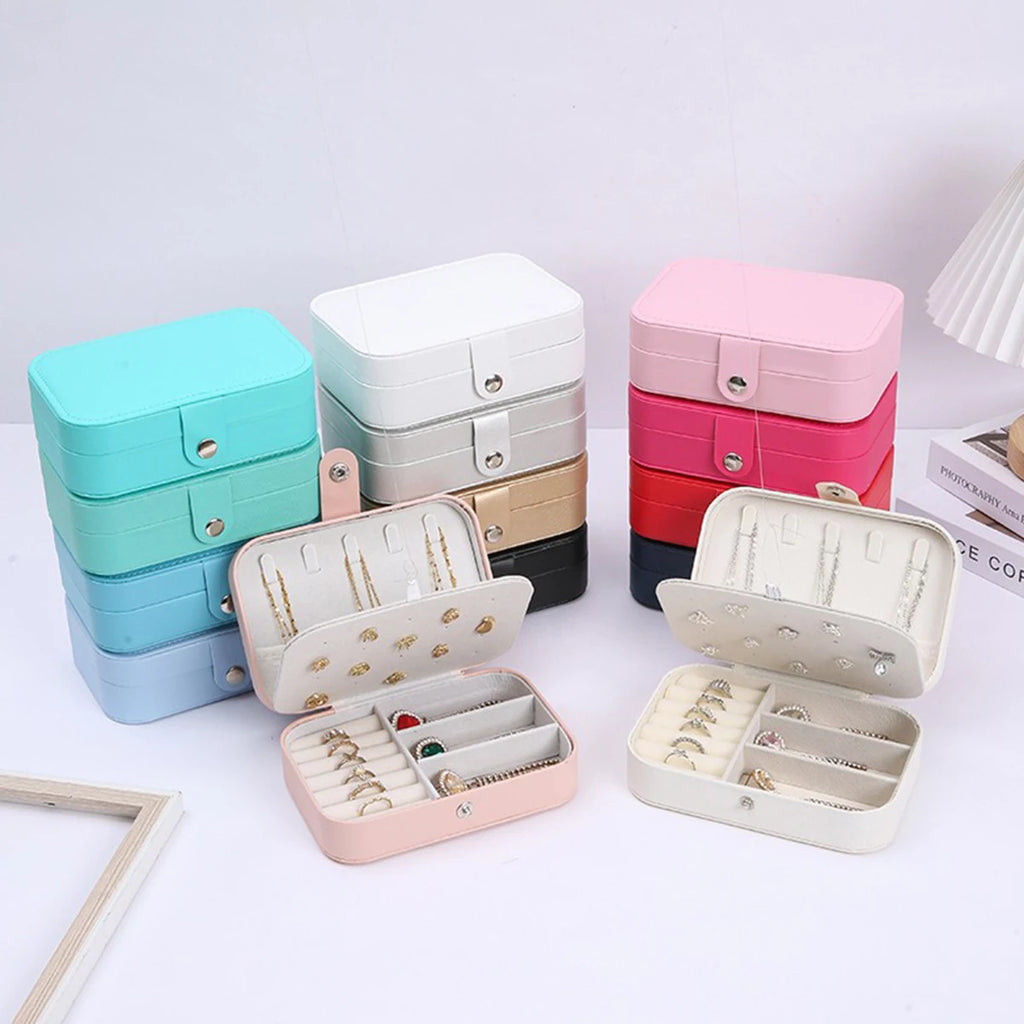 Boîte à Bijoux Portable Multi-Compartiments avec Doublure en Velours – Organisateur de Voyage