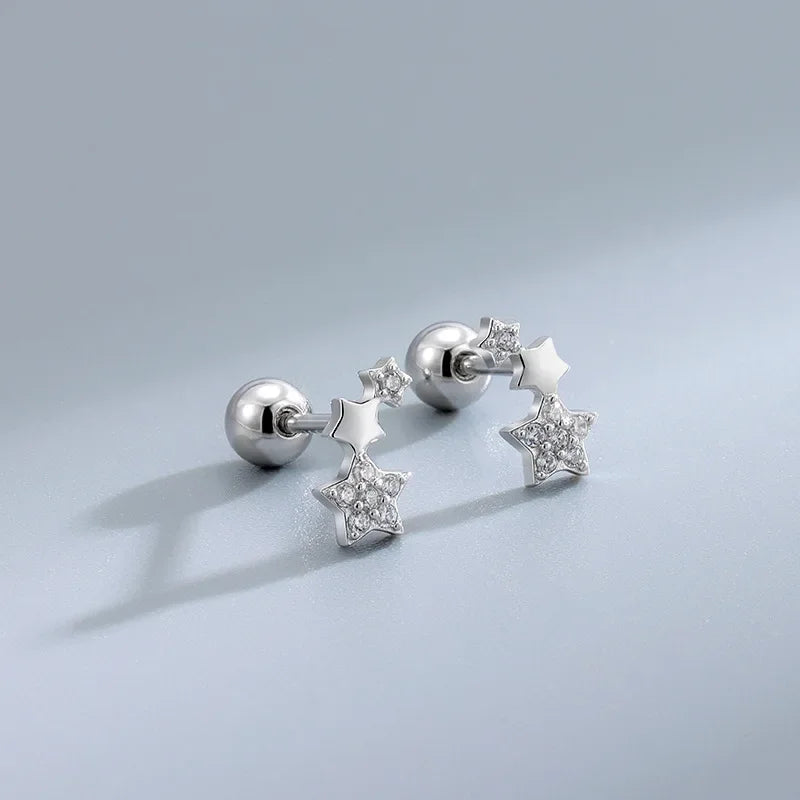 Boucles d’Oreilles Cœur à Vis – Hypoallergénique pour Cartilage Helix