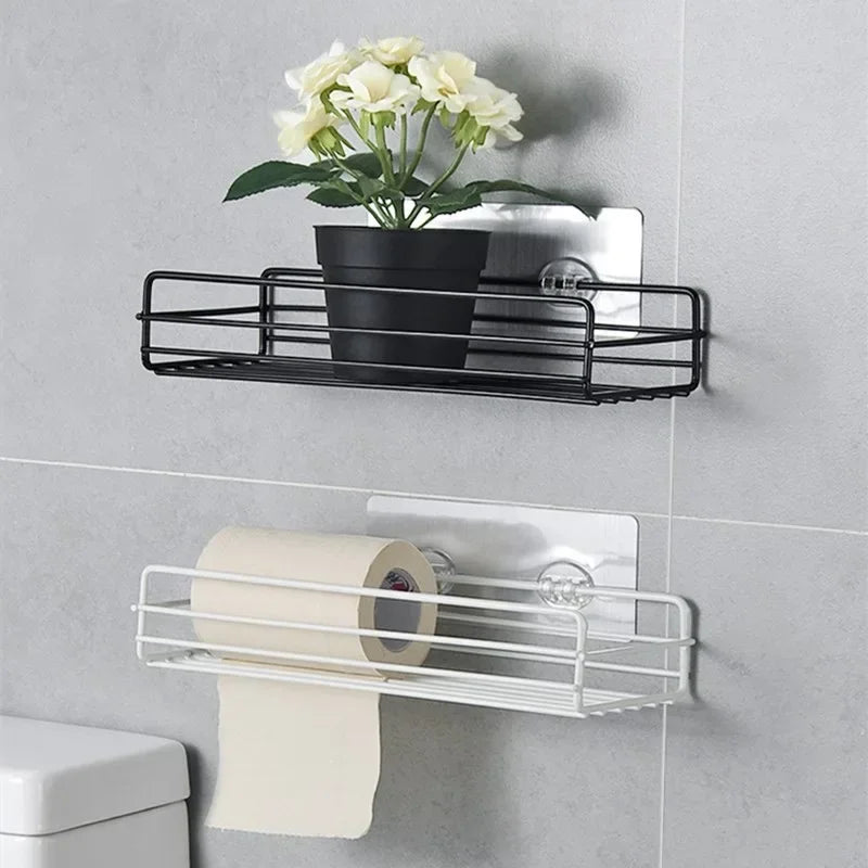 Étagère Murale Flottante – Organisateur en Métal pour Salle de Bain et Cuisine