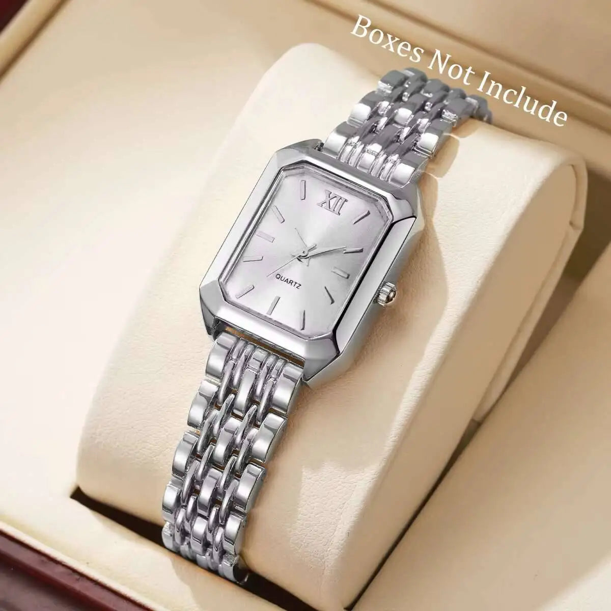 Montre à Quartz Rectangulaire pour Femmes – Bracelet Analogique de Luxe