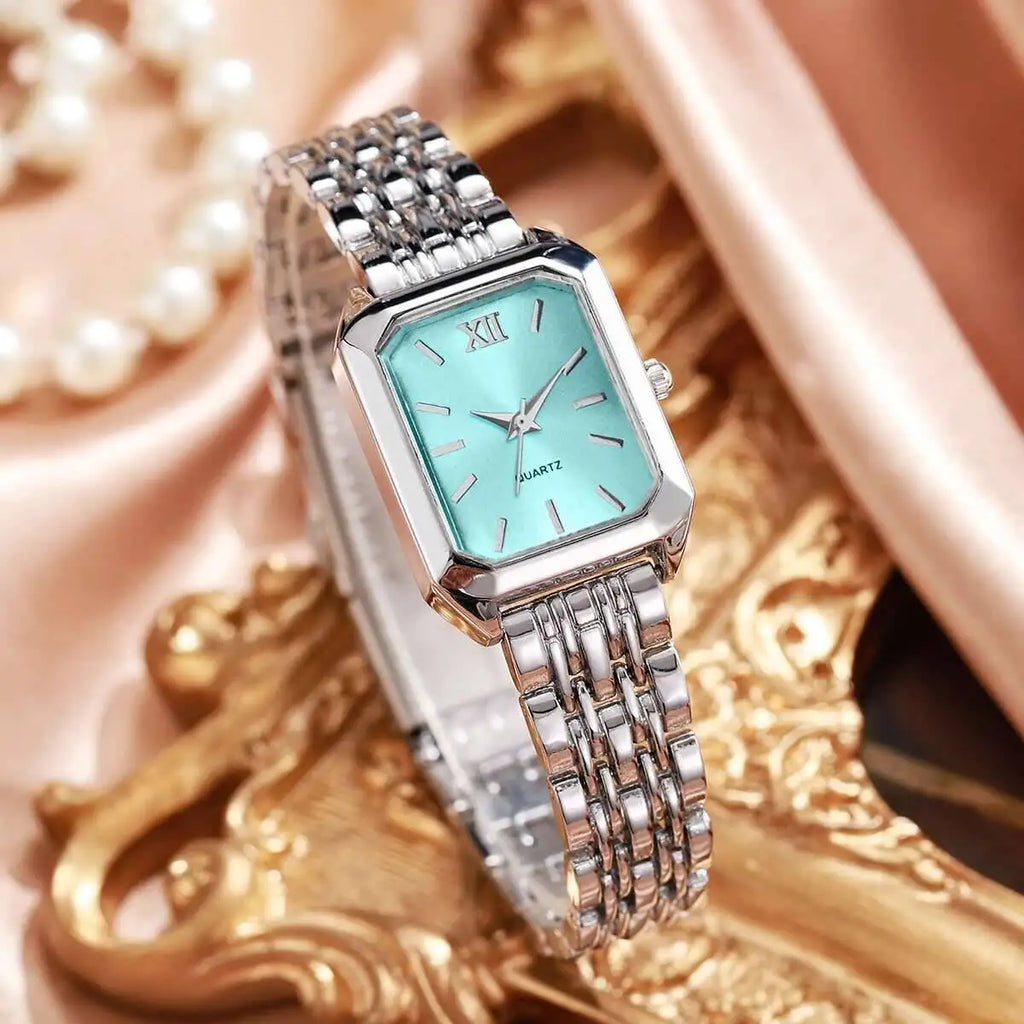 Montre à Quartz Rectangulaire pour Femmes – Bracelet Analogique de Luxe