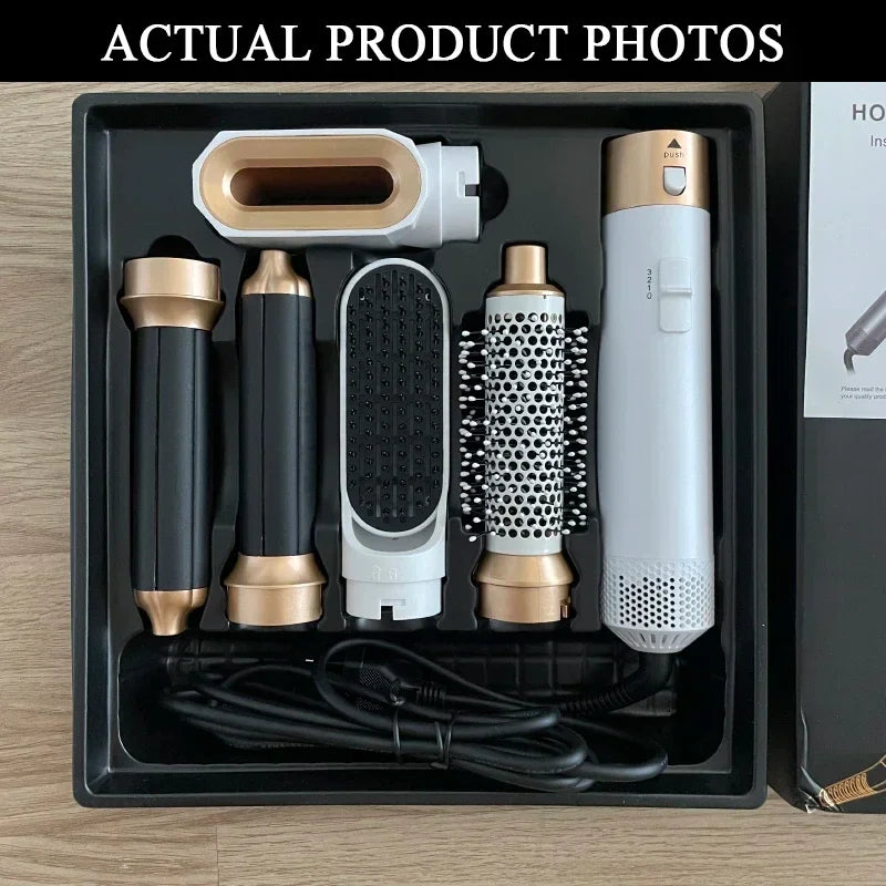 Brosse Coiffante & Sèche-Cheveux 5 en 1 – Outil de Coiffure Multifonction Professionnel