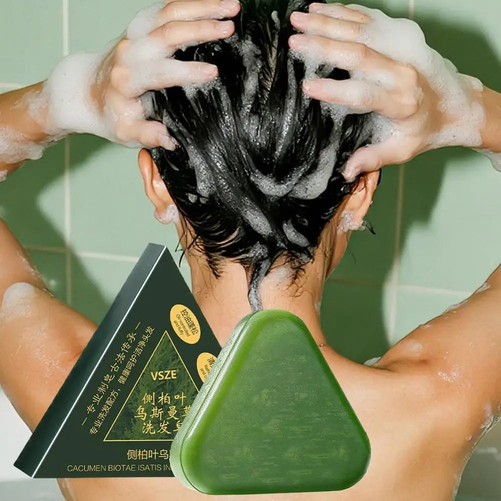 Usman Grass & Platycladus Shampoo Bar Hair Growth Natural Hair Loss Treat Strengthens Roots Control Oil Cleanses Scalp Soap NEW