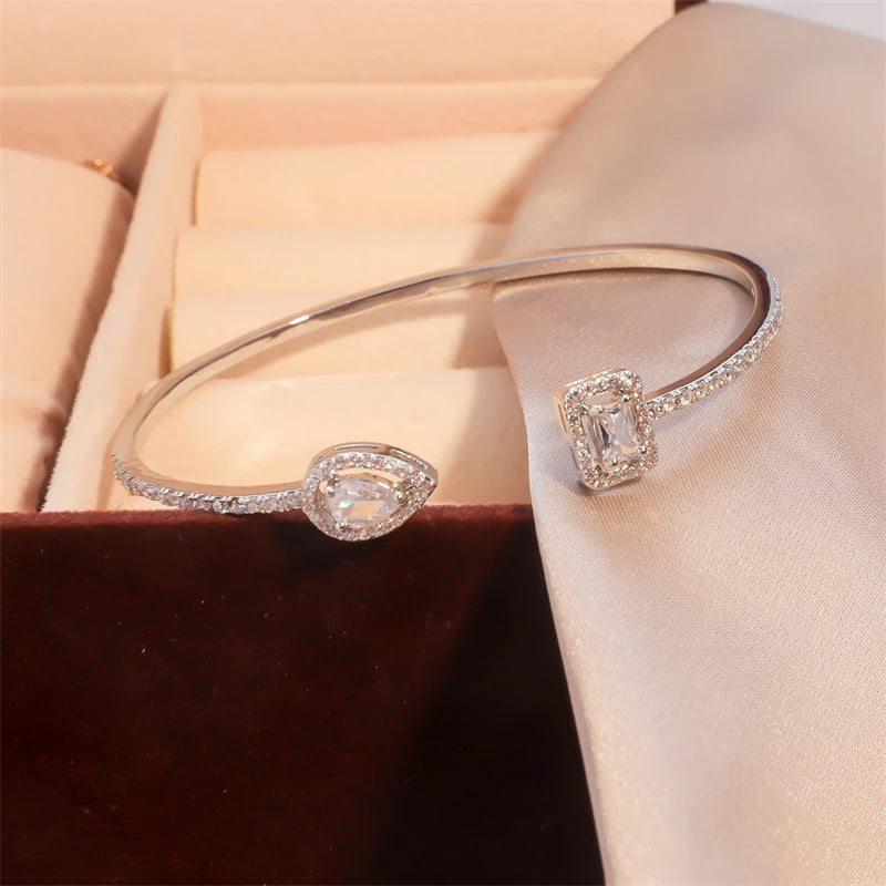 Bracelet Manchette Géométrique pour Femmes – Bijoux Mode Instagram en Zircone Cubique