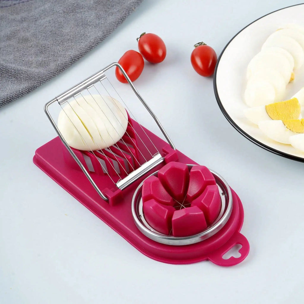 Coupe-Œufs Multifonction 2 en 1 en Polypropylène – Trancheuse à Fil d’Acier Inoxydable, Accessoire de Cuisine Pratique