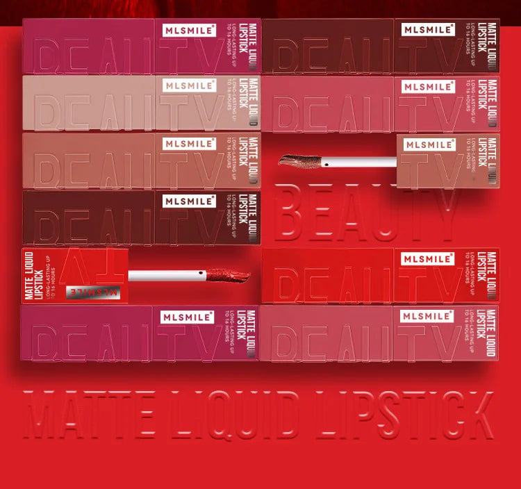 Rouge à Lèvres Liquide Satin Velours – Anti-Adhésif, Imperméable & Longue Durée
